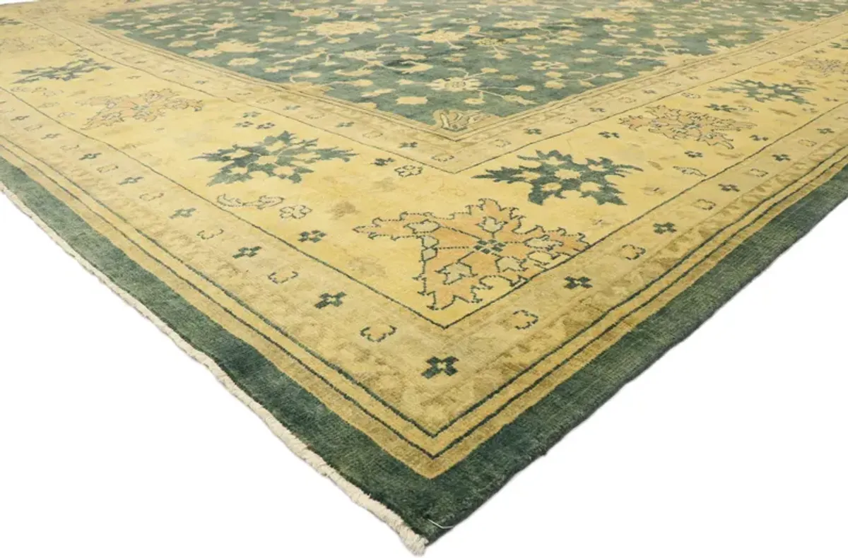 Oversized Oushak Rug - 14'3 x 17'10 - Esmaili Rugs & Antiques - Green - Green