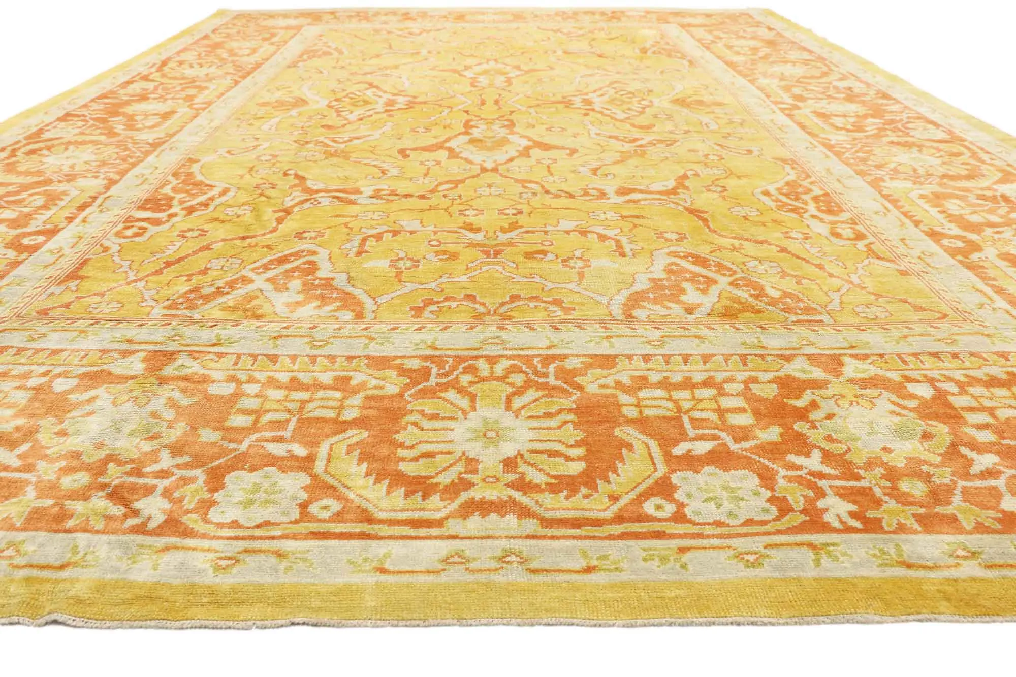 Turkish Oushak Rug - 12'6 x 18'6 - Esmaili Rugs & Antiques - orange - orange