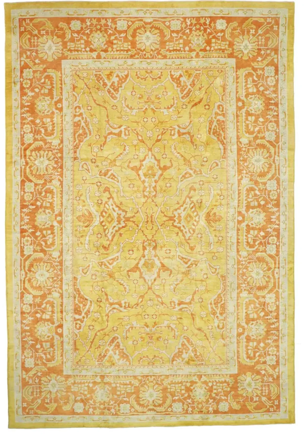 Turkish Oushak Rug - 12'6 x 18'6 - Esmaili Rugs & Antiques - orange - orange