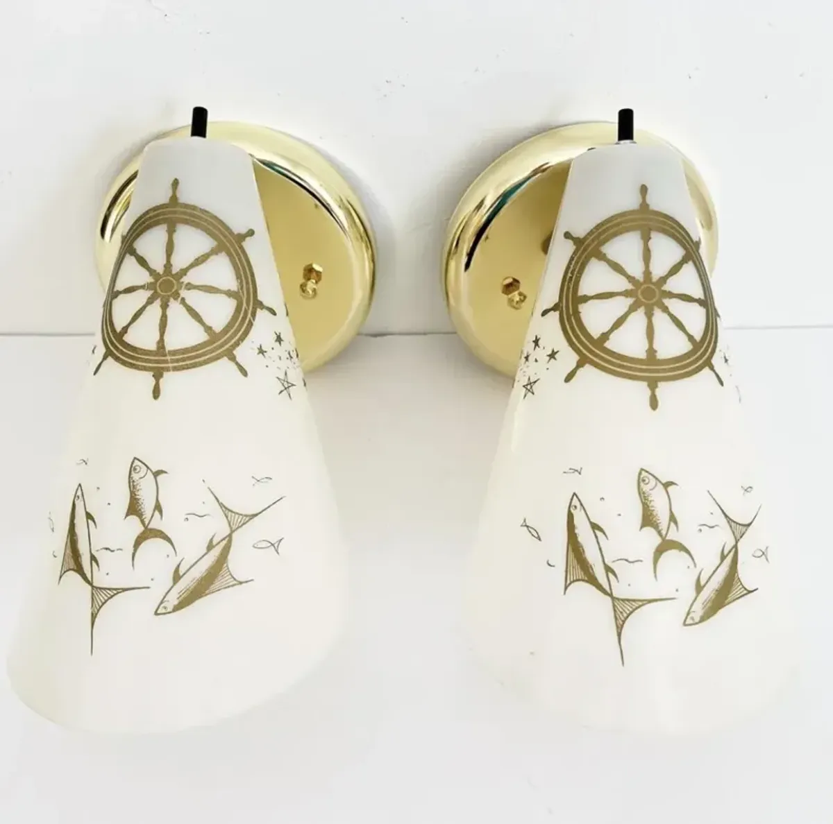 1960s Nautical Wall Lights - Set of 2 - C the Light Interiors - Gold