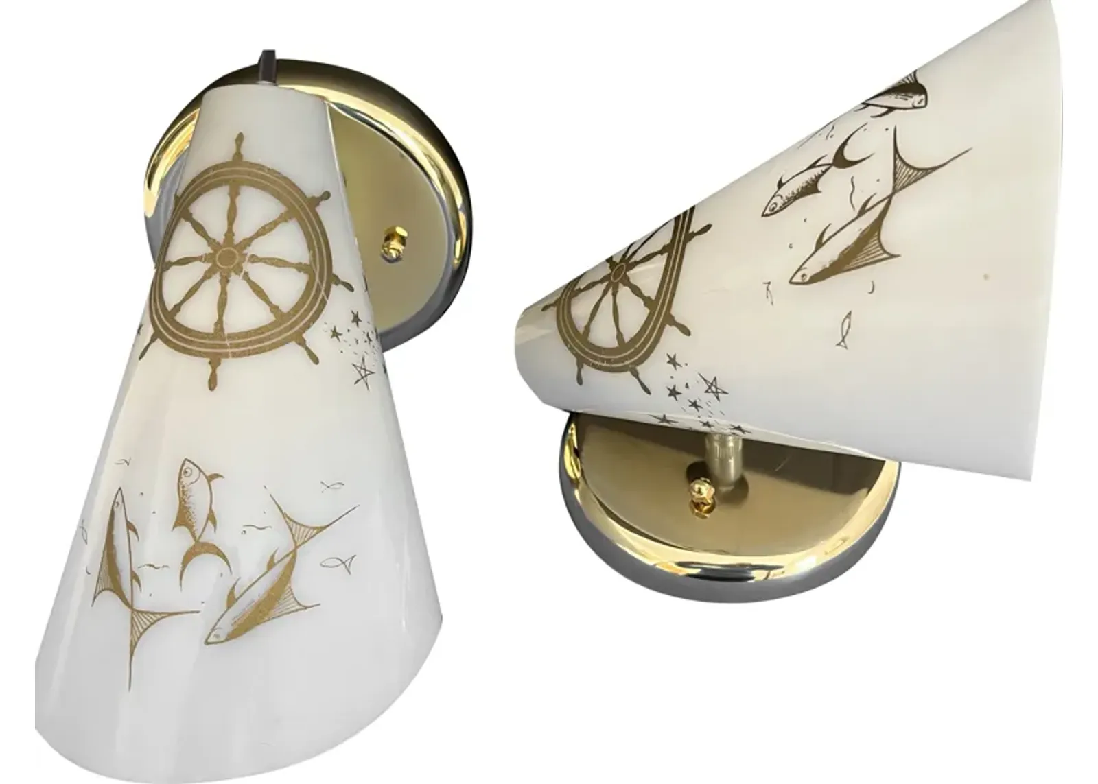 1960s Nautical Wall Lights - Set of 2 - C the Light Interiors - Gold