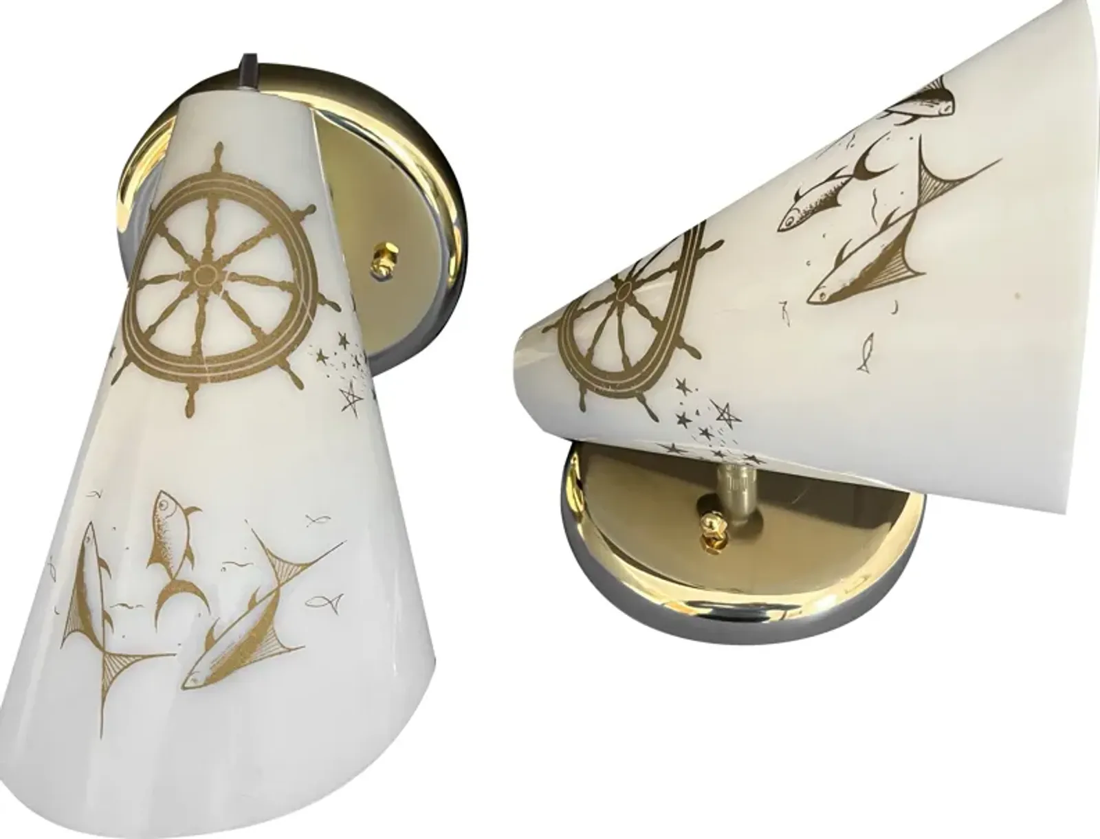 1960s Nautical Wall Lights - Set of 2 - C the Light Interiors - Gold