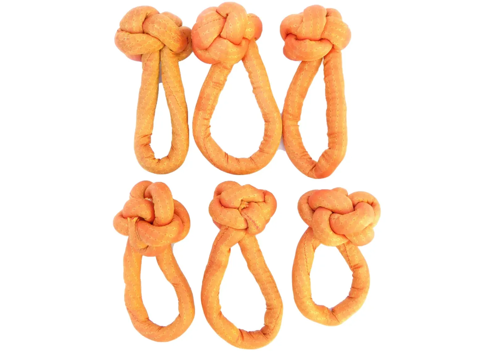 Melon Orange Fabric Knot Napkin Ring Set of 6 - Chez Vous