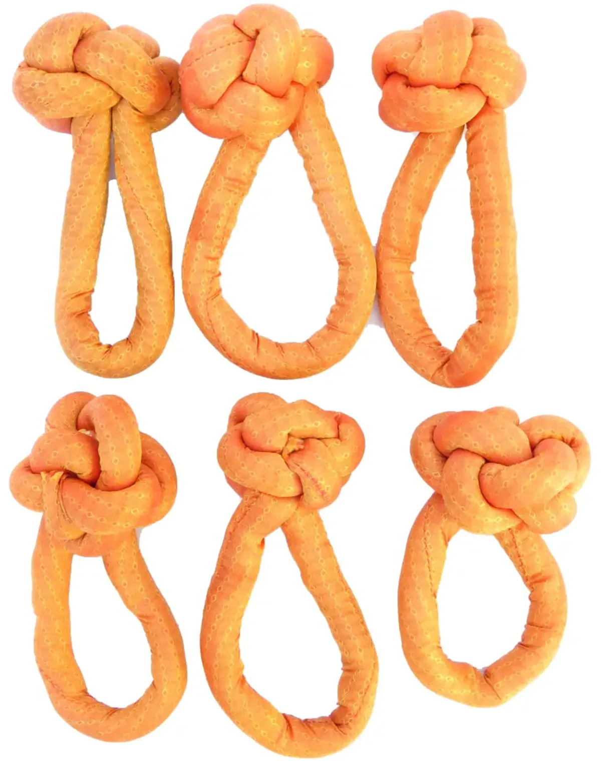 Melon Orange Fabric Knot Napkin Ring Set of 6 - Chez Vous