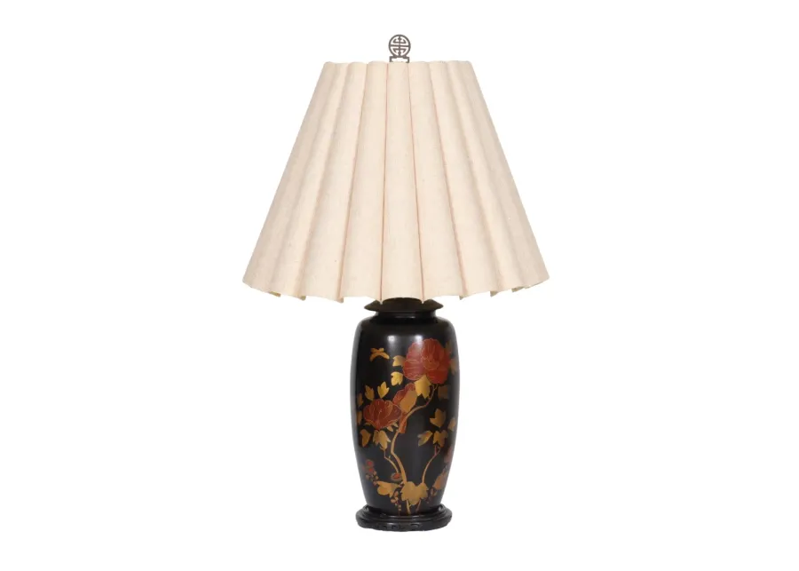 Chinoiserie Black Japanned Table Lamp - Interesting Things