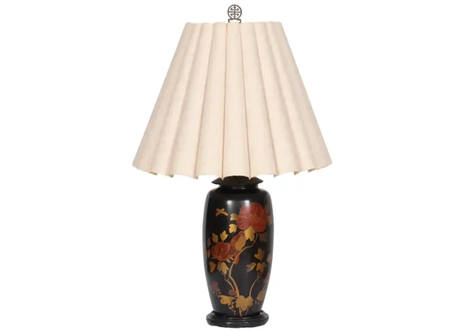 Chinoiserie Black Japanned Table Lamp - Interesting Things