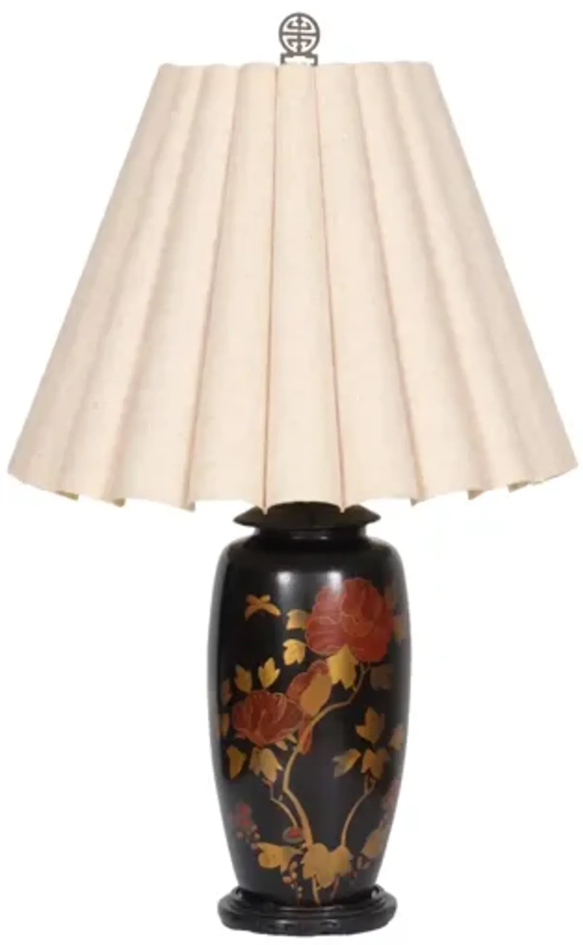 Chinoiserie Black Japanned Table Lamp - Interesting Things