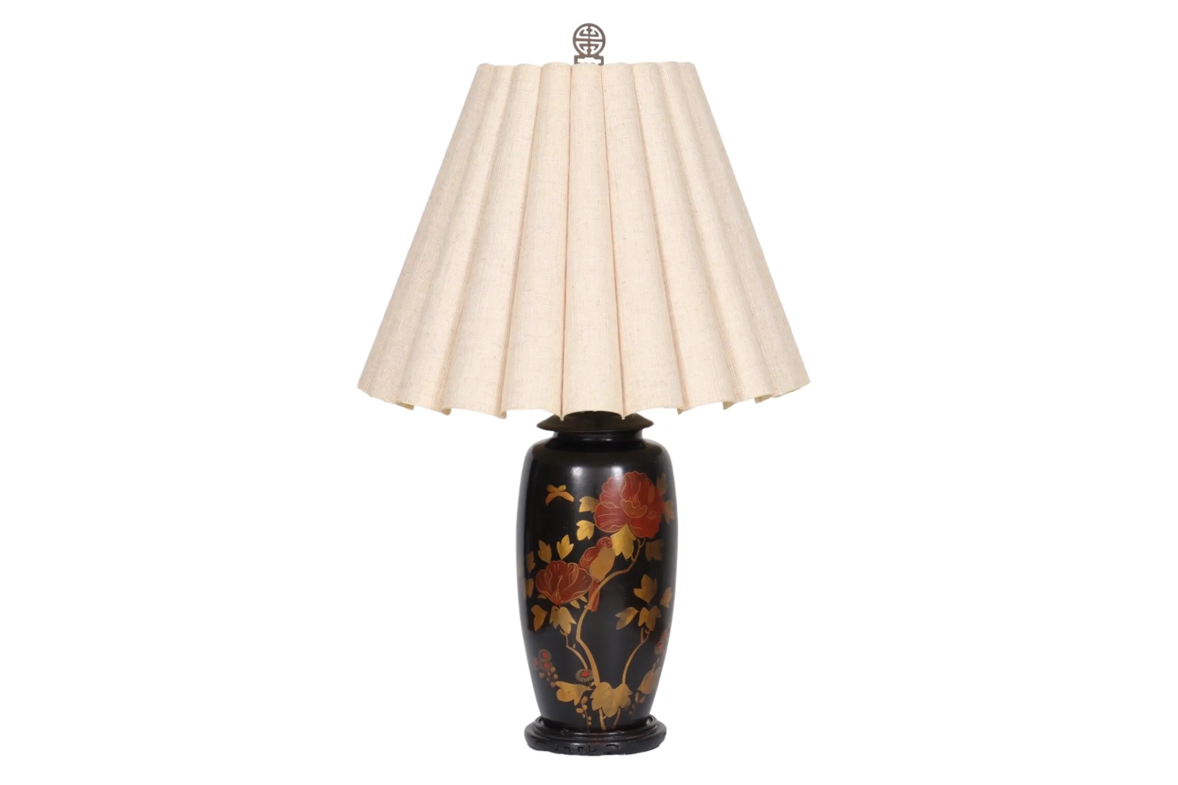 Chinoiserie Black Japanned Table Lamp - Interesting Things