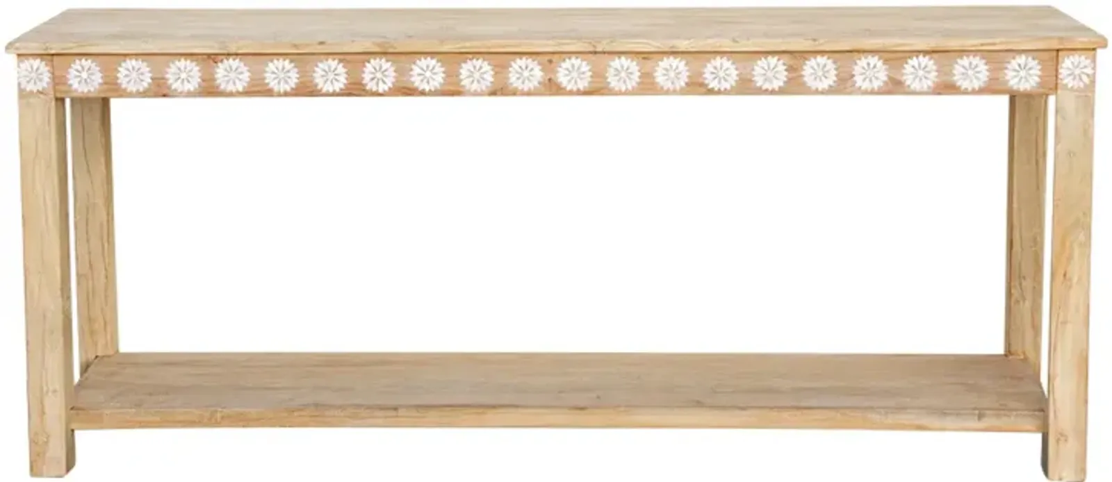 Bleached Mother of Pearl Inlay Console - de-cor - Brown