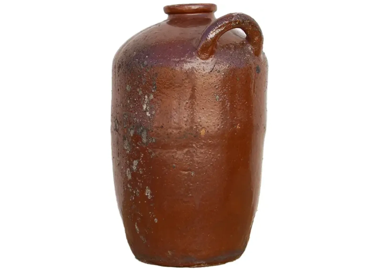 Large Glazed Terracotta Spanish Jug - de-cor - Brown