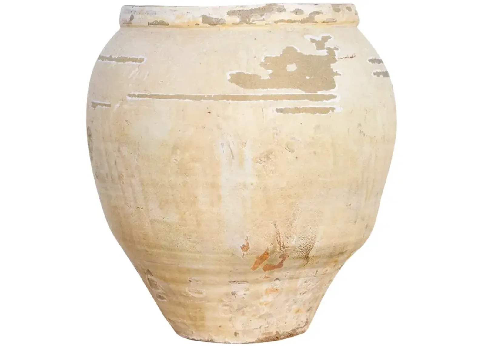 Large White Glazed Farmhouse Vase - de-cor