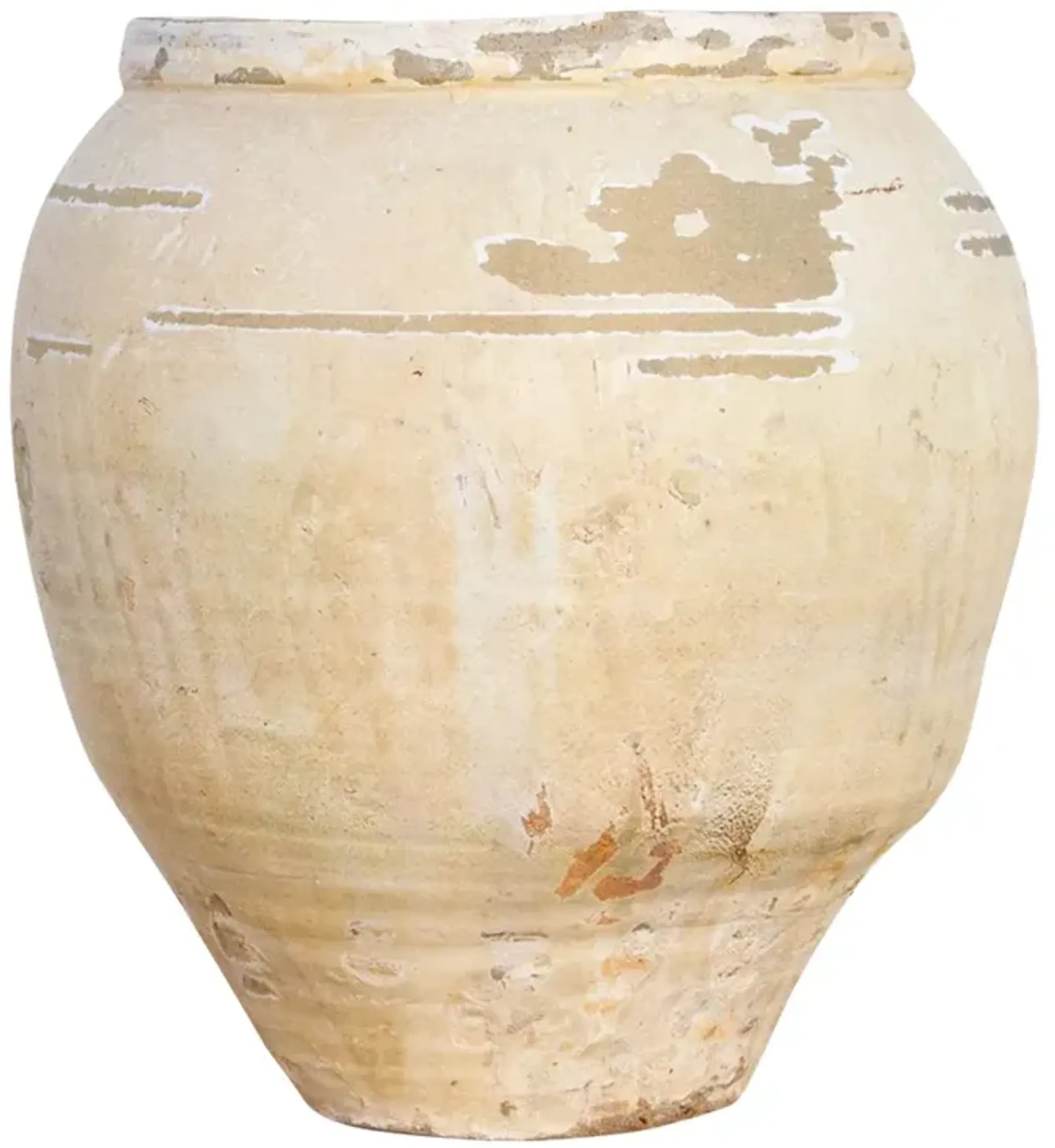 Large White Glazed Farmhouse Vase - de-cor