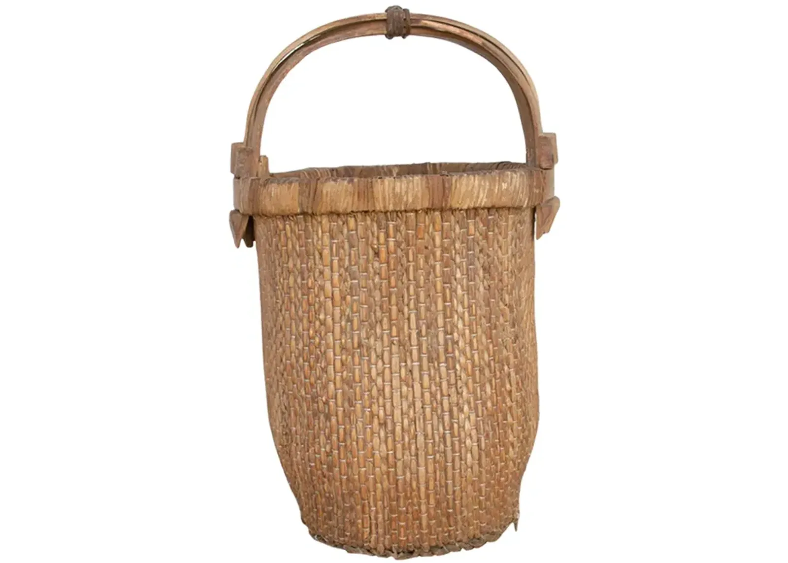 Tall Antique Chinese Basket - de-cor - Brown