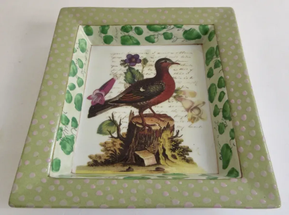 Porcelain Bird Tray - The Emporium Ltd. - Green