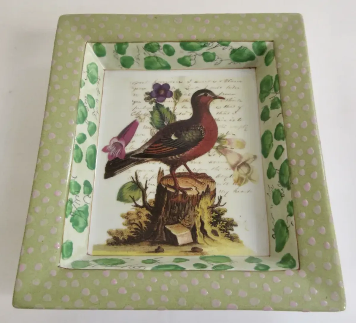 Porcelain Bird Tray - The Emporium Ltd. - Green