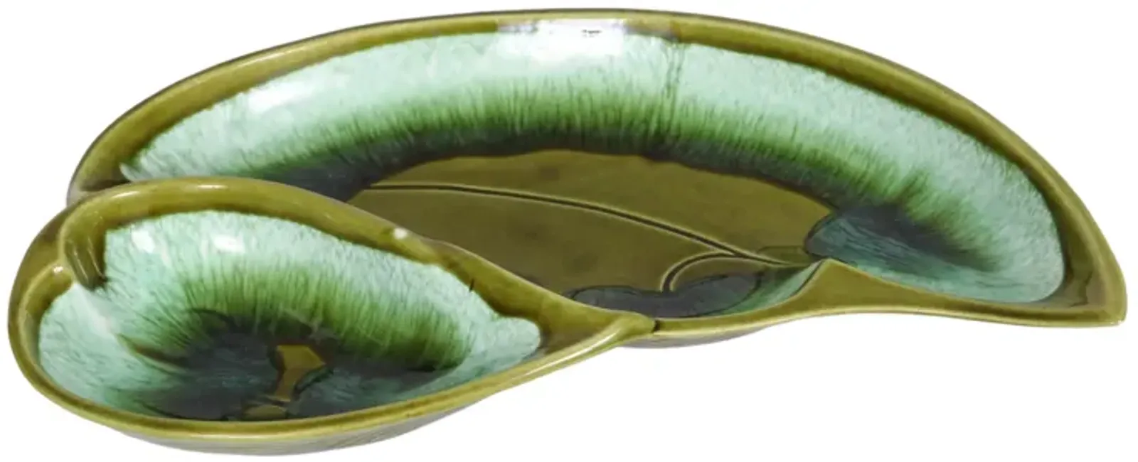 1960’s MCM Green Drip Glaze Serving Dish - Interesting Things