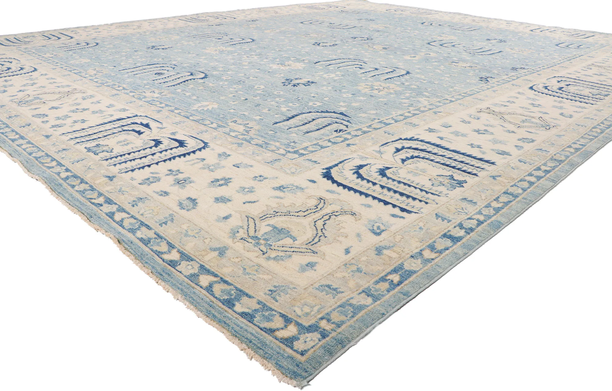 Sky Blue Oushak Rug - 11'11 x 14'07 - Esmaili Rugs & Antiques - blue