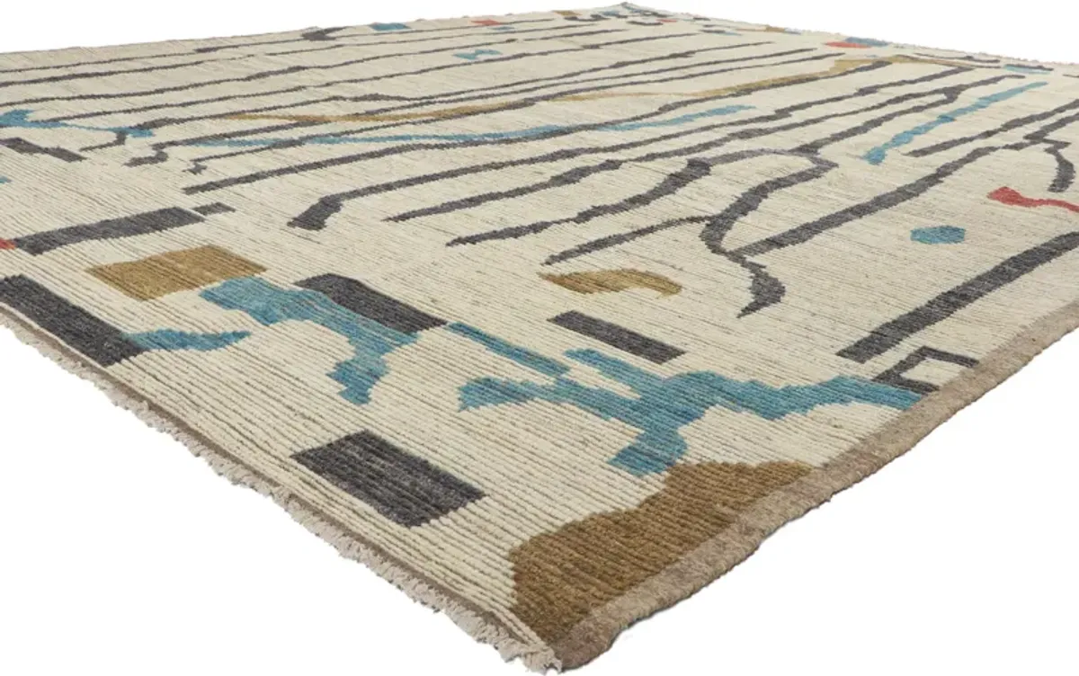 Moroccan Area Rug - 10'07 x 12'10 - Esmaili Rugs & Antiques - beige - beige