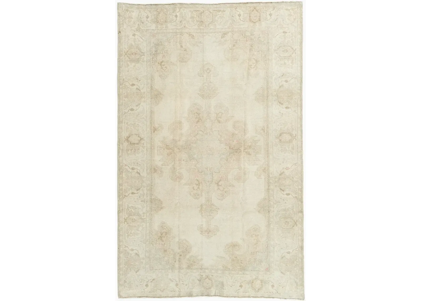 Turkish Oushak Area Rug 4'7 X 7' - white - white