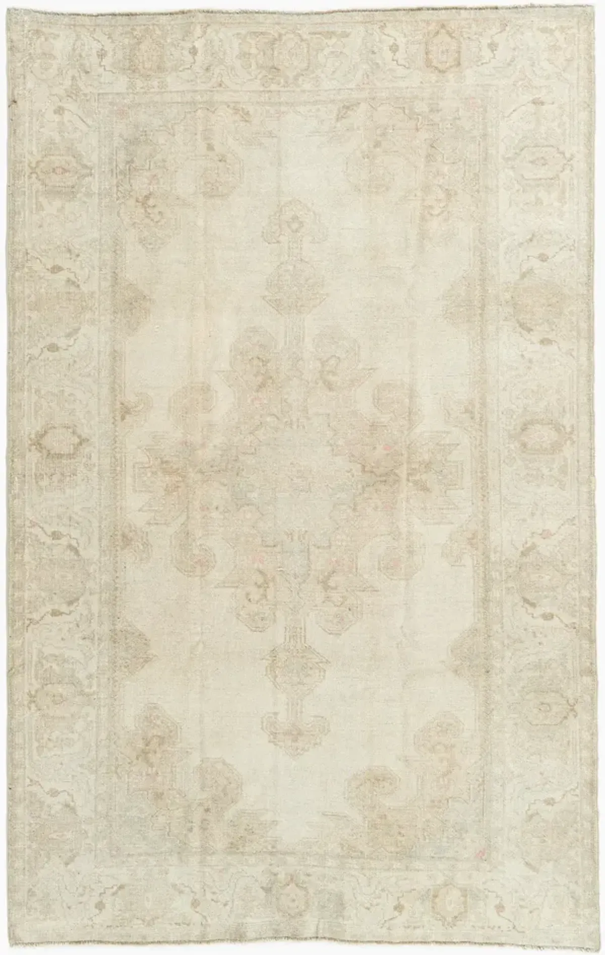 Turkish Oushak Area Rug 4'7 X 7' - white - white