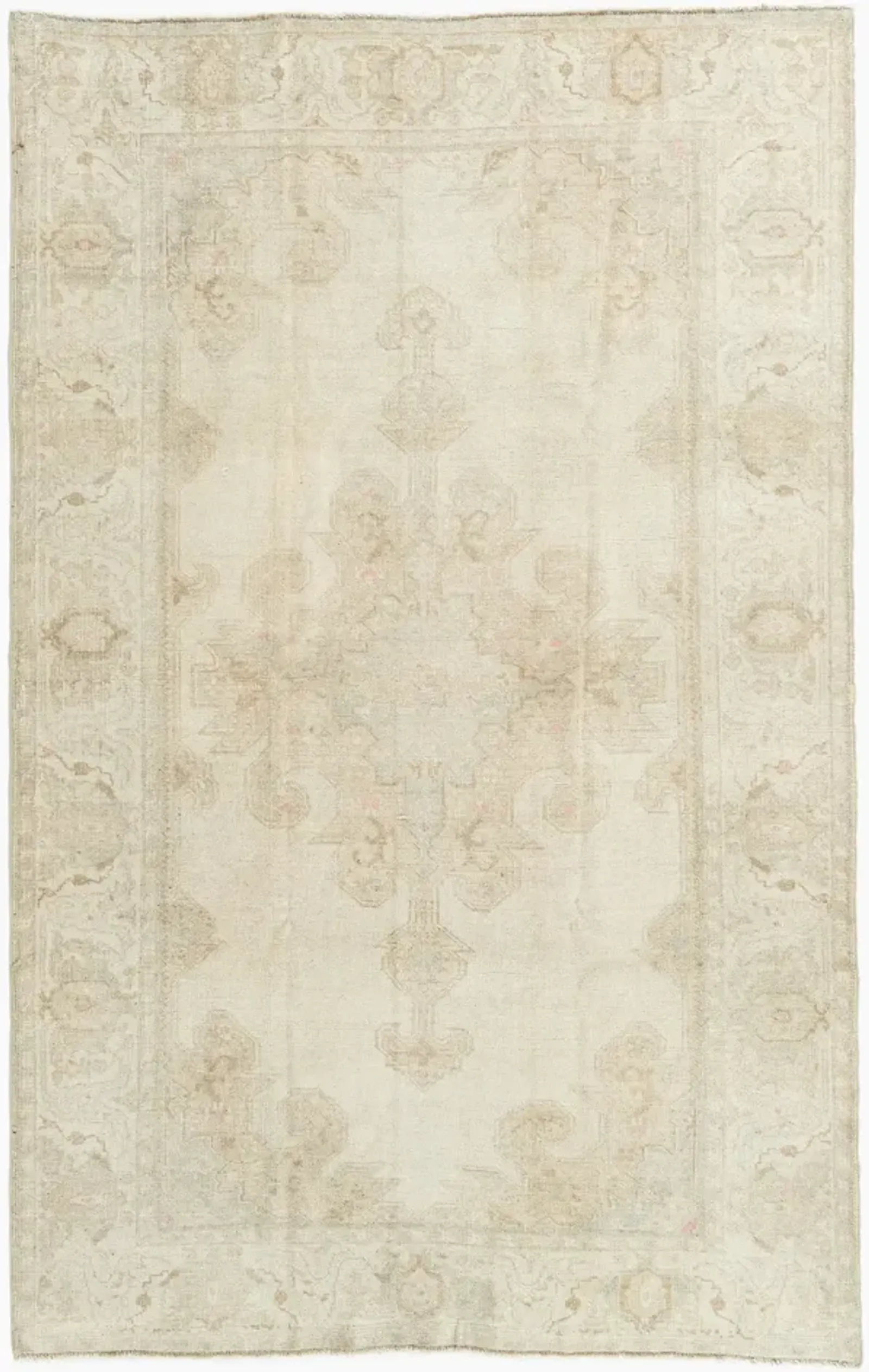 Turkish Oushak Area Rug 4'7 X 7' - white - white