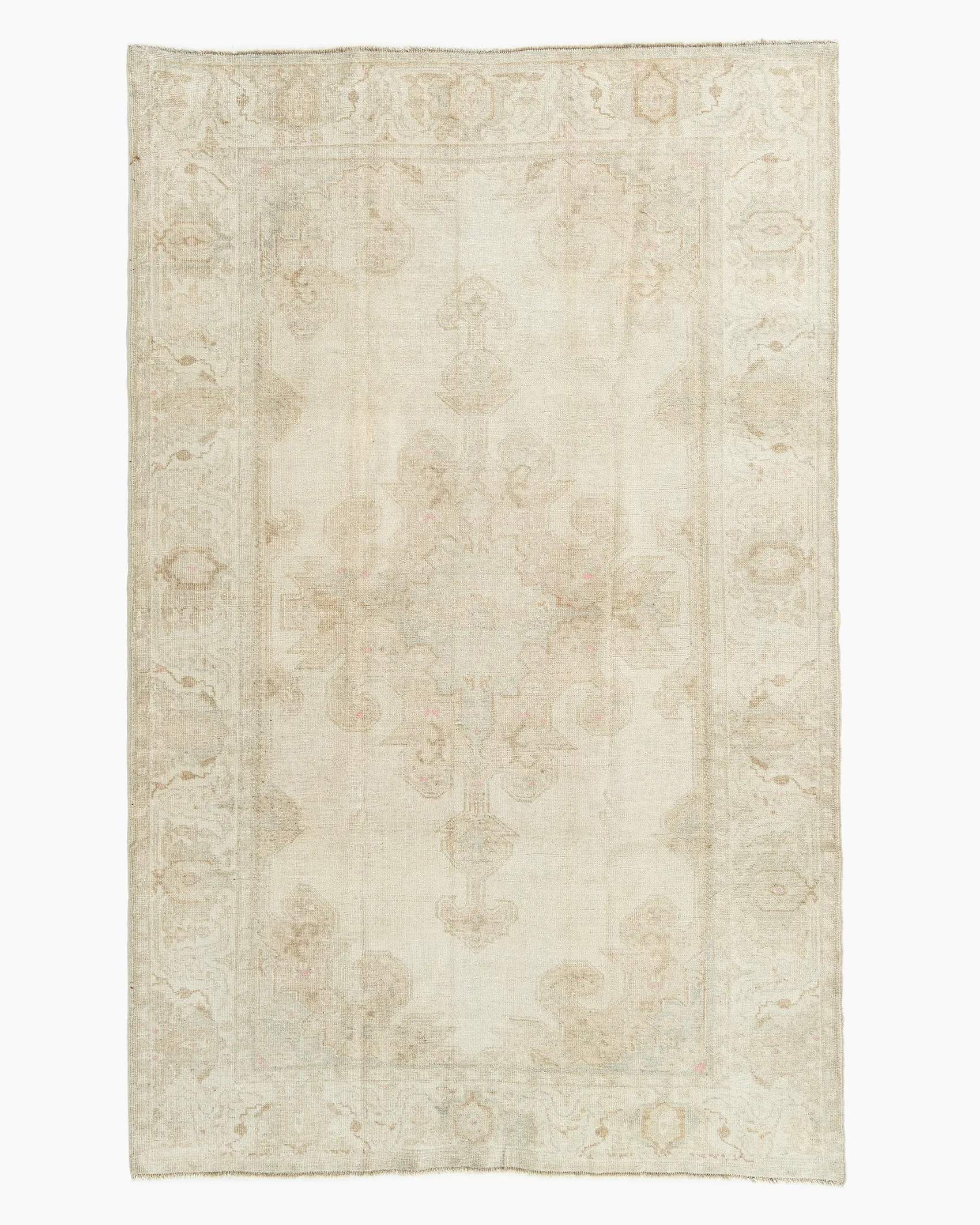 Turkish Oushak Area Rug 4'7 X 7' - white - white