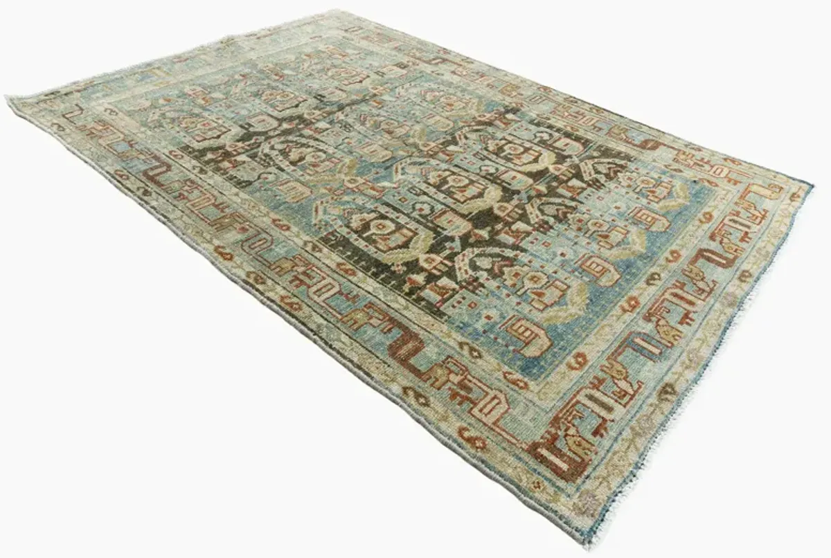 Persian Malayer Area Rug 3'6 X 5' - Blue - Blue