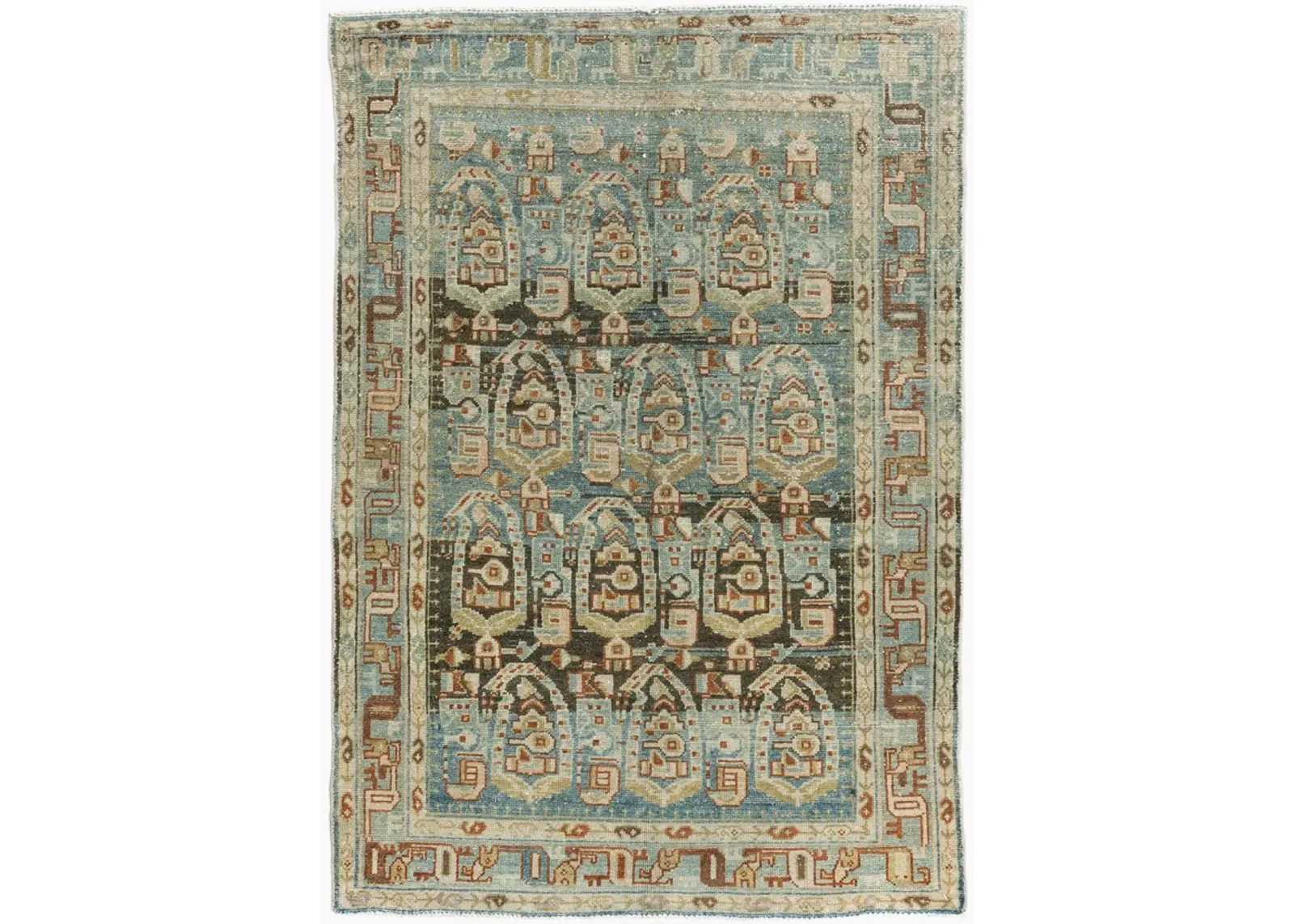 Persian Malayer Area Rug 3'6 X 5' - Blue - Blue