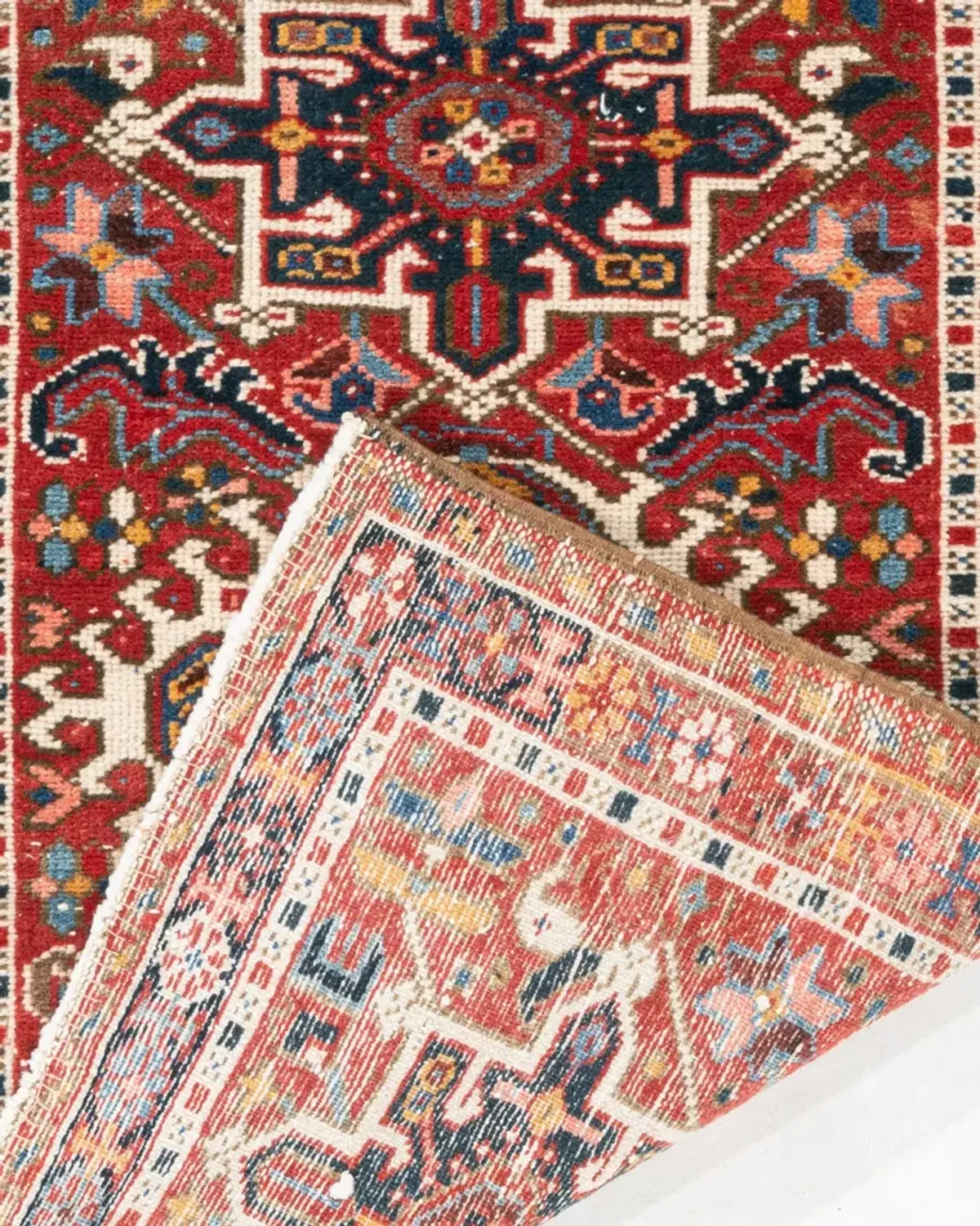 Persian Heriz Area Rug 2' X 2'9 - red - red