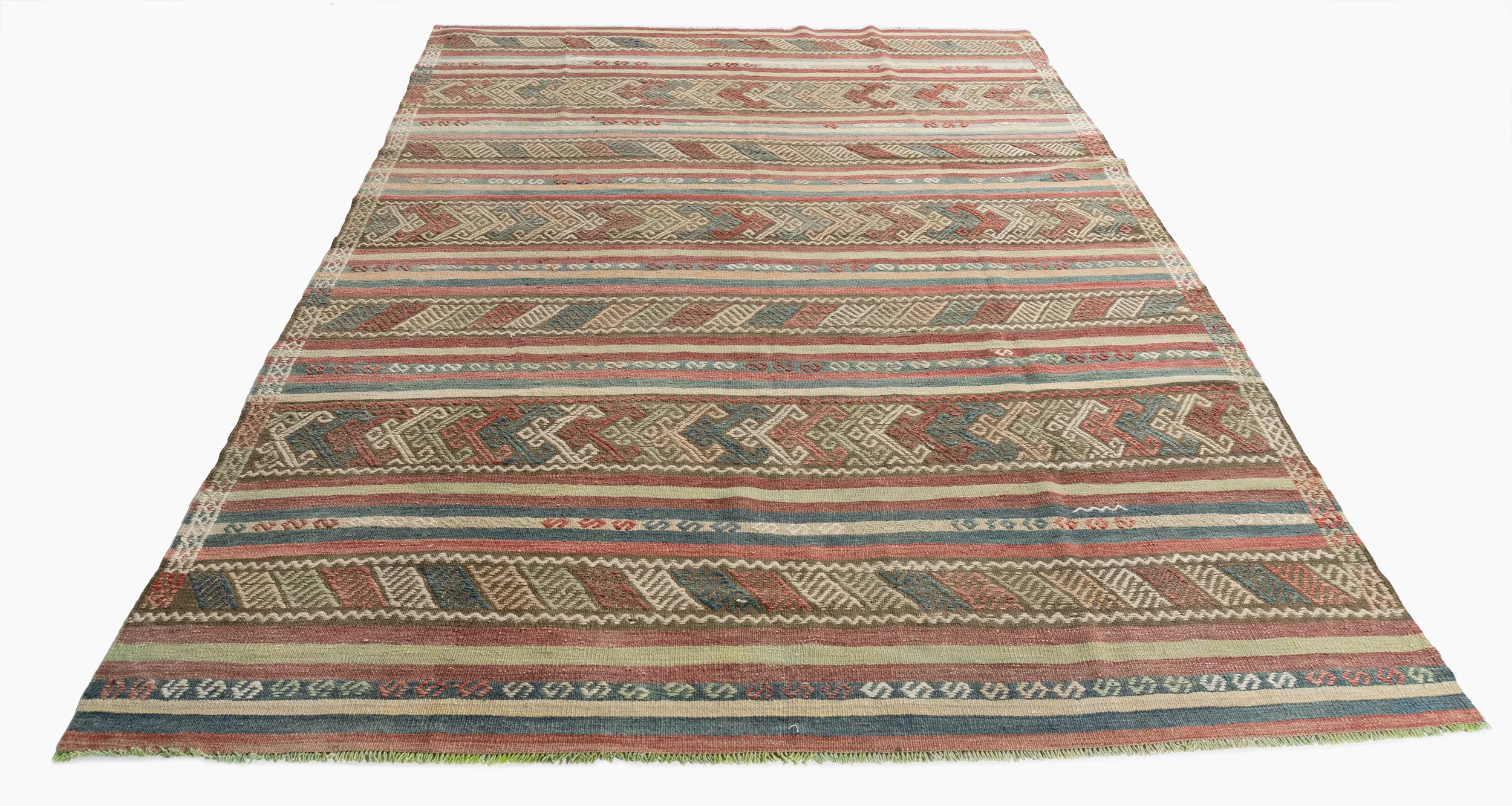 Turkish Flatweave Jajim Area Rug 6'5X9 1 - blue - blue