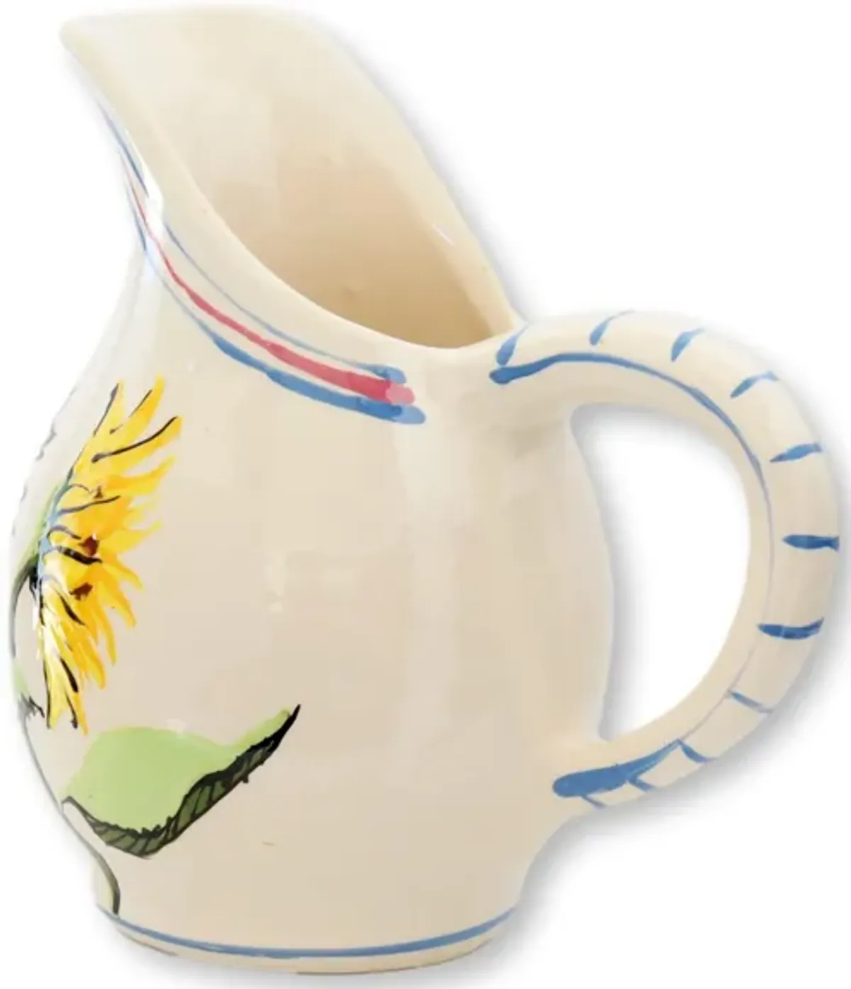 Italian Stoneware Sunflower Pitcher - The Queens Landing - Beige