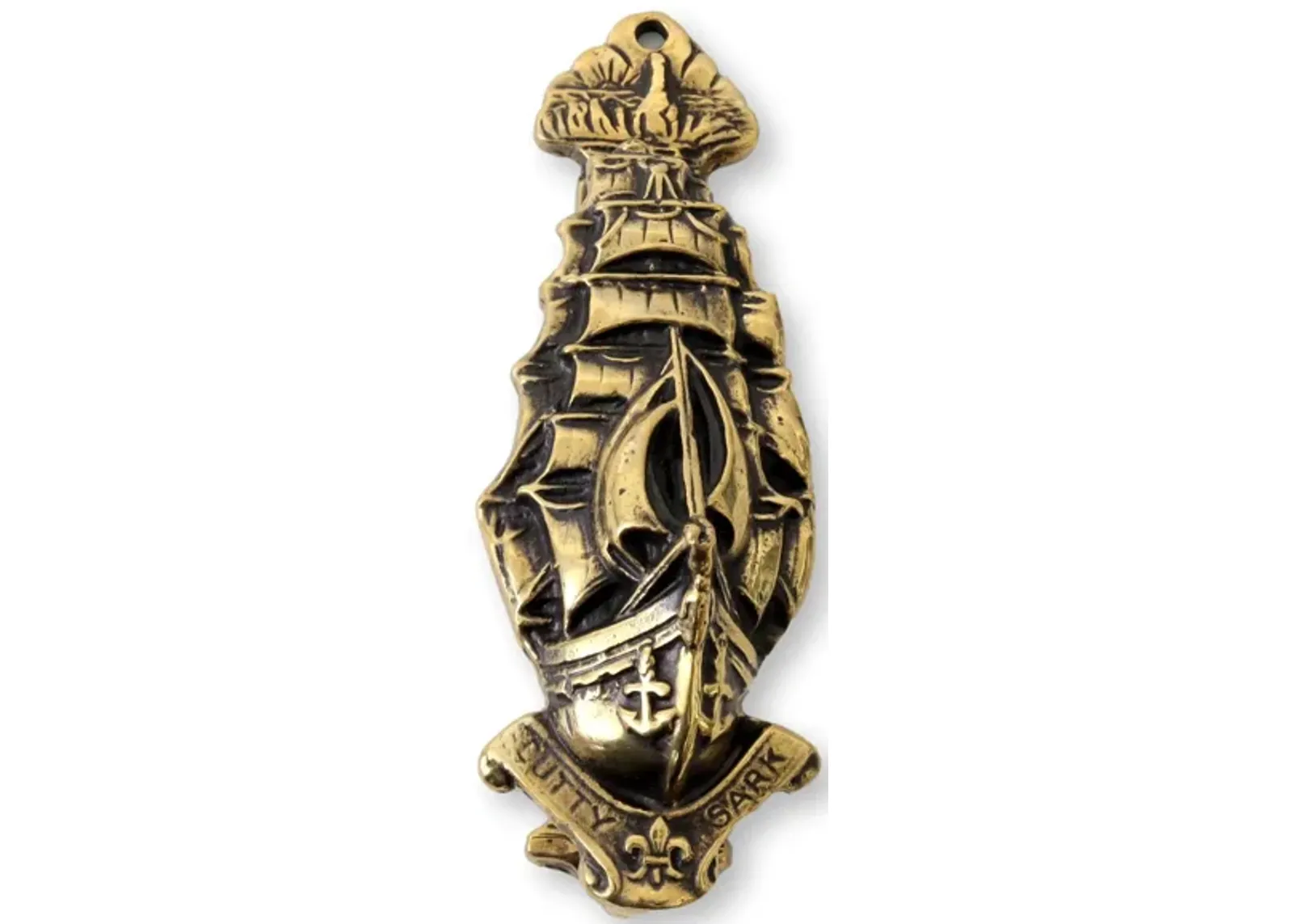 English Cutty Sark Ship Door Knocker - Rose Victoria - Gold