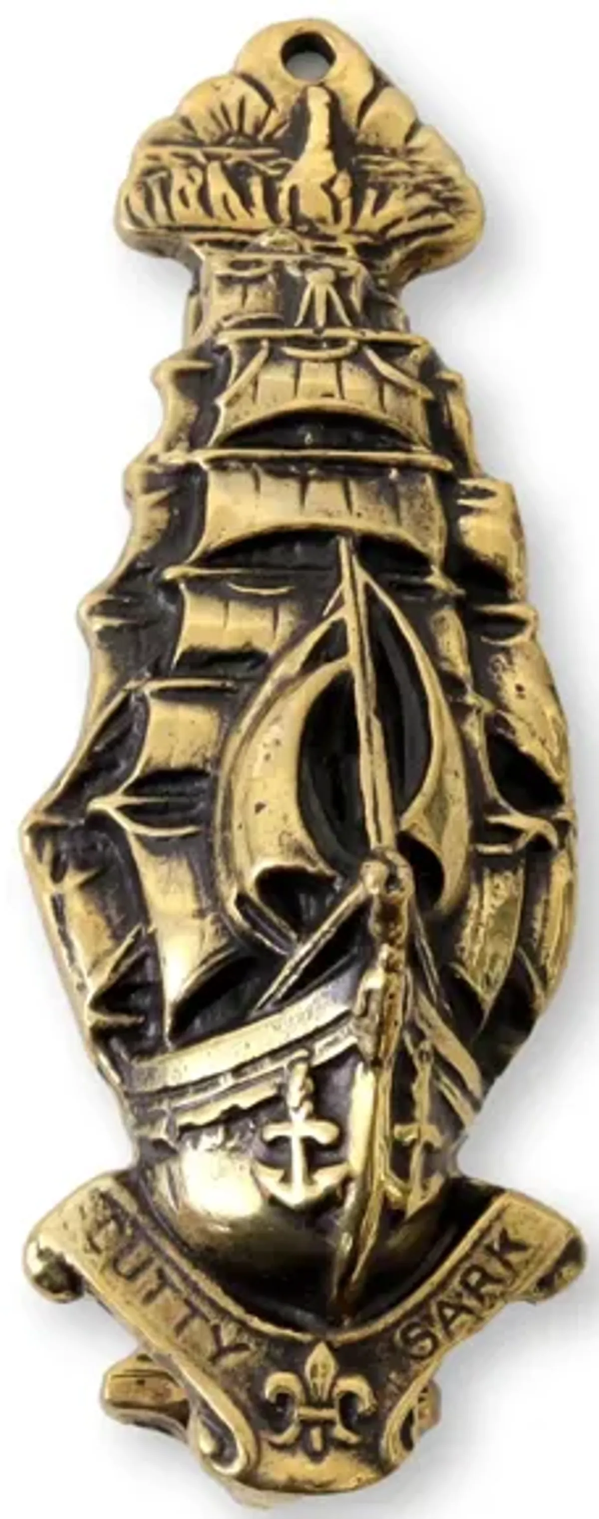 English Cutty Sark Ship Door Knocker - Rose Victoria - Gold