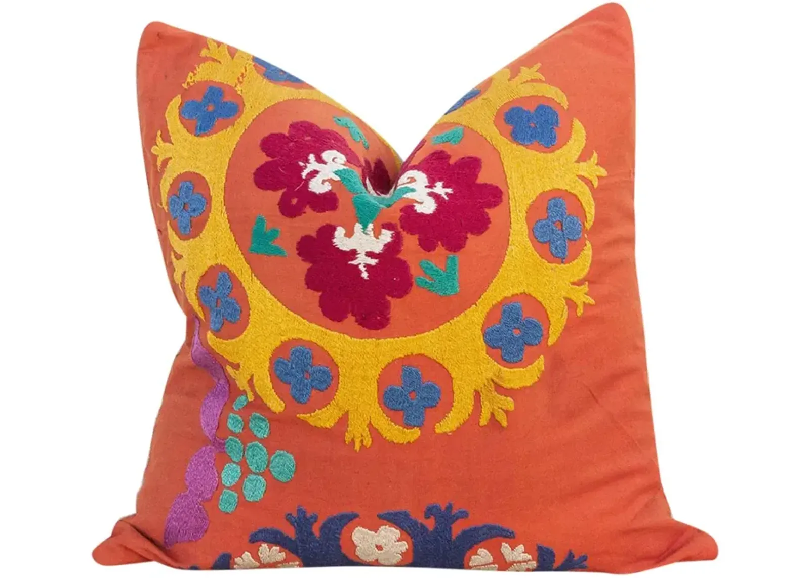 Gulnoor Vintage Suzani Square Pillow - de-cor