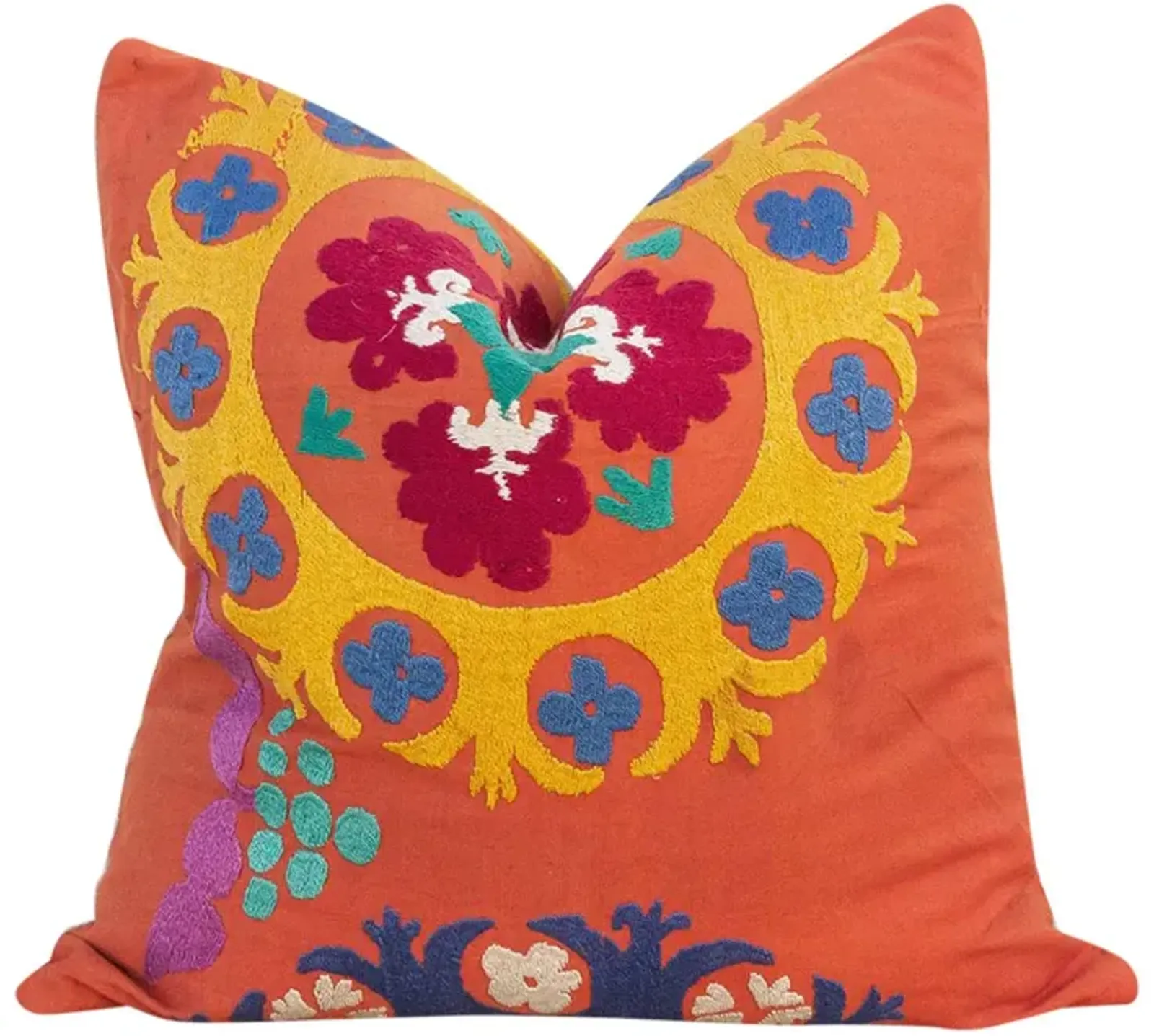 Gulnoor Vintage Suzani Square Pillow - de-cor