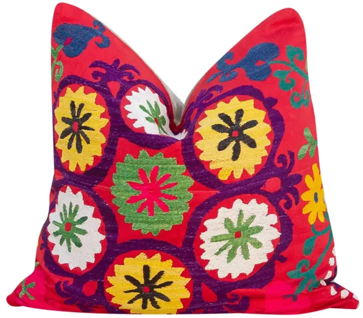 18" Zeena Vintage Suzani Square Pillow