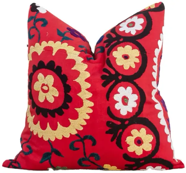 22" Nyra Large Vintage Suzani Pillow - de-cor