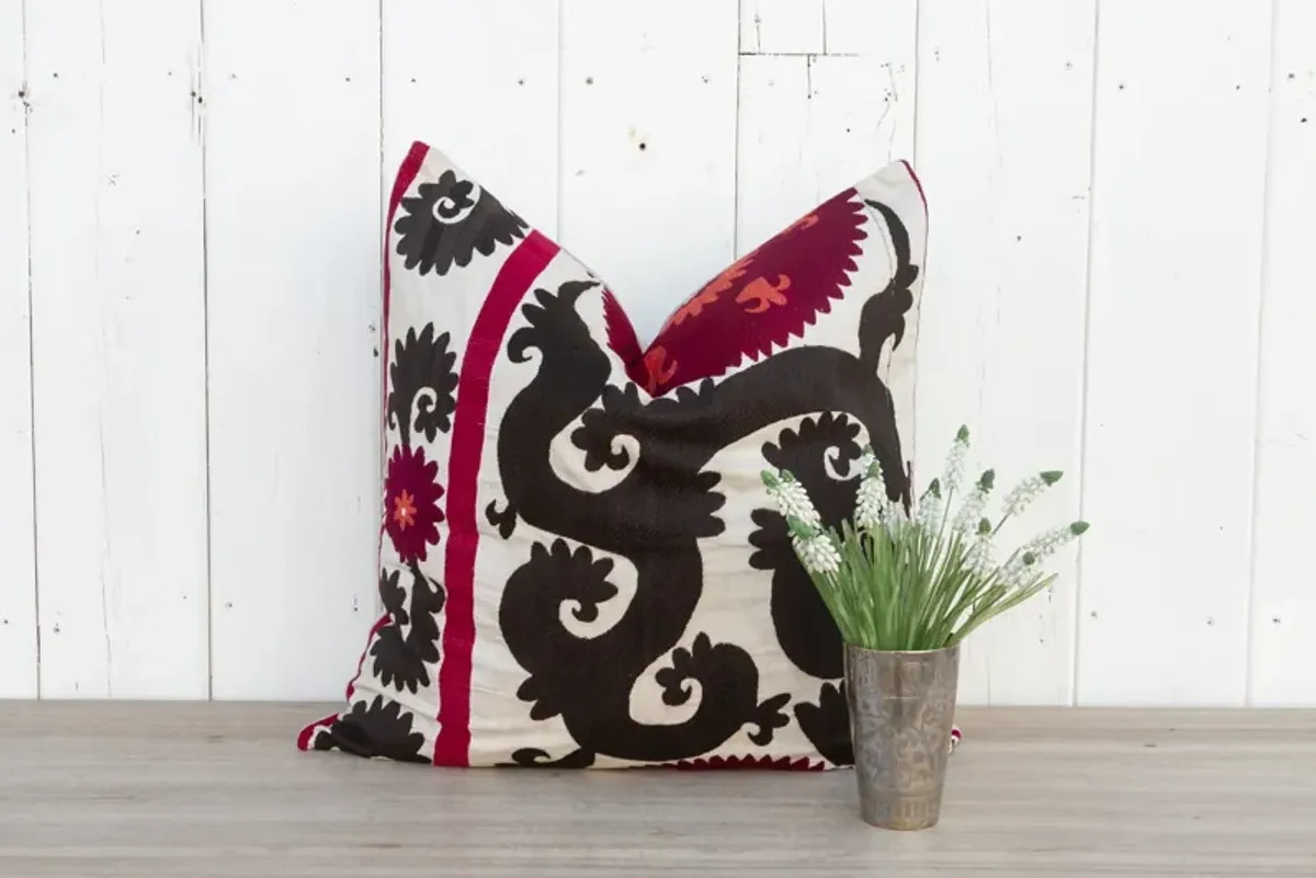 Ember Large Suzani Pillow - de-cor