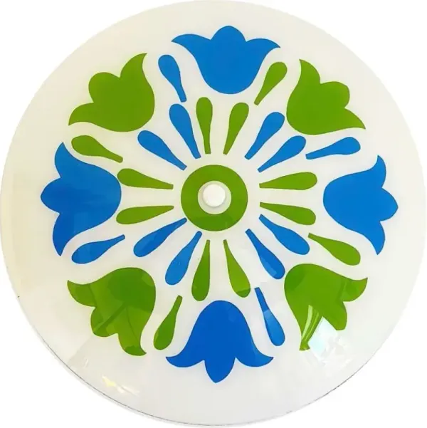 1960s Graphic Floral Flush Light - C the Light Interiors - Blue