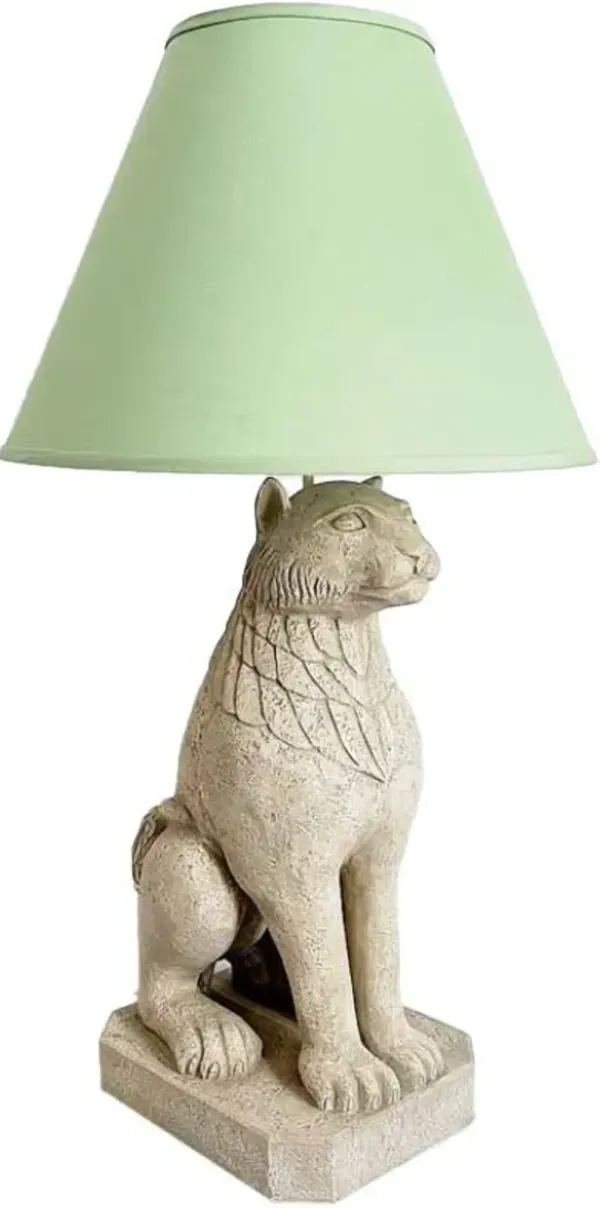 Oversize Lioness Plaster Lamp w/Shade - C the Light Interiors