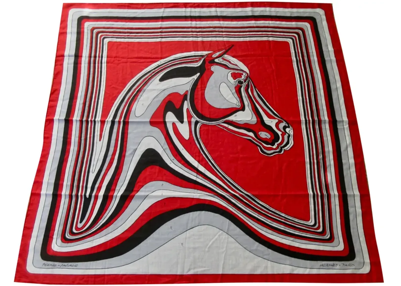 Hermes Pegase-Paysage Cashmere Shawl - The Emporium Ltd. - Red