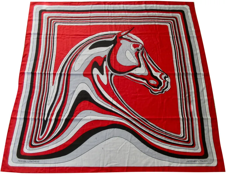 Hermes Pegase-Paysage Cashmere Shawl - The Emporium Ltd. - Red