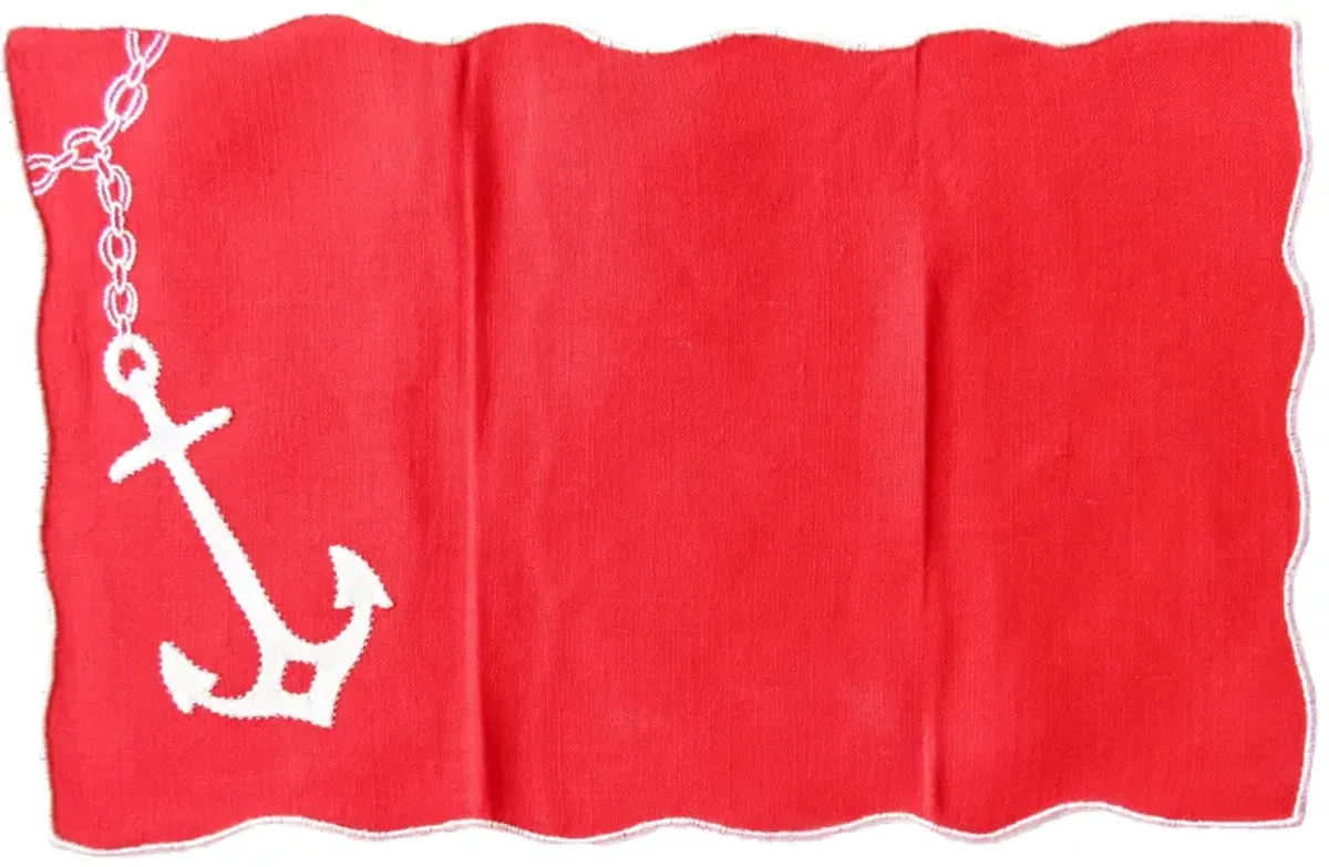 Nautical Red Cocktail Napkins - Set of 8 - Chez Vous