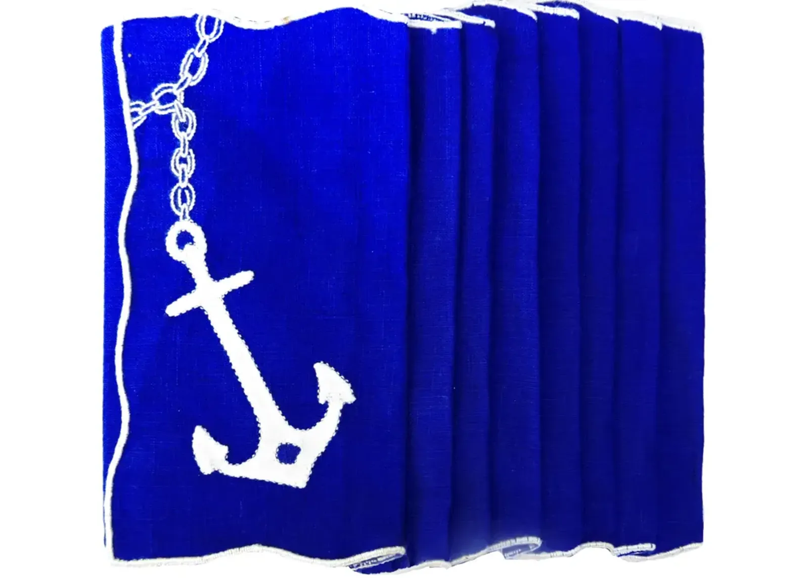 Nautical Navy Blue Cocktail Napkins - Set of 8 - Chez Vous