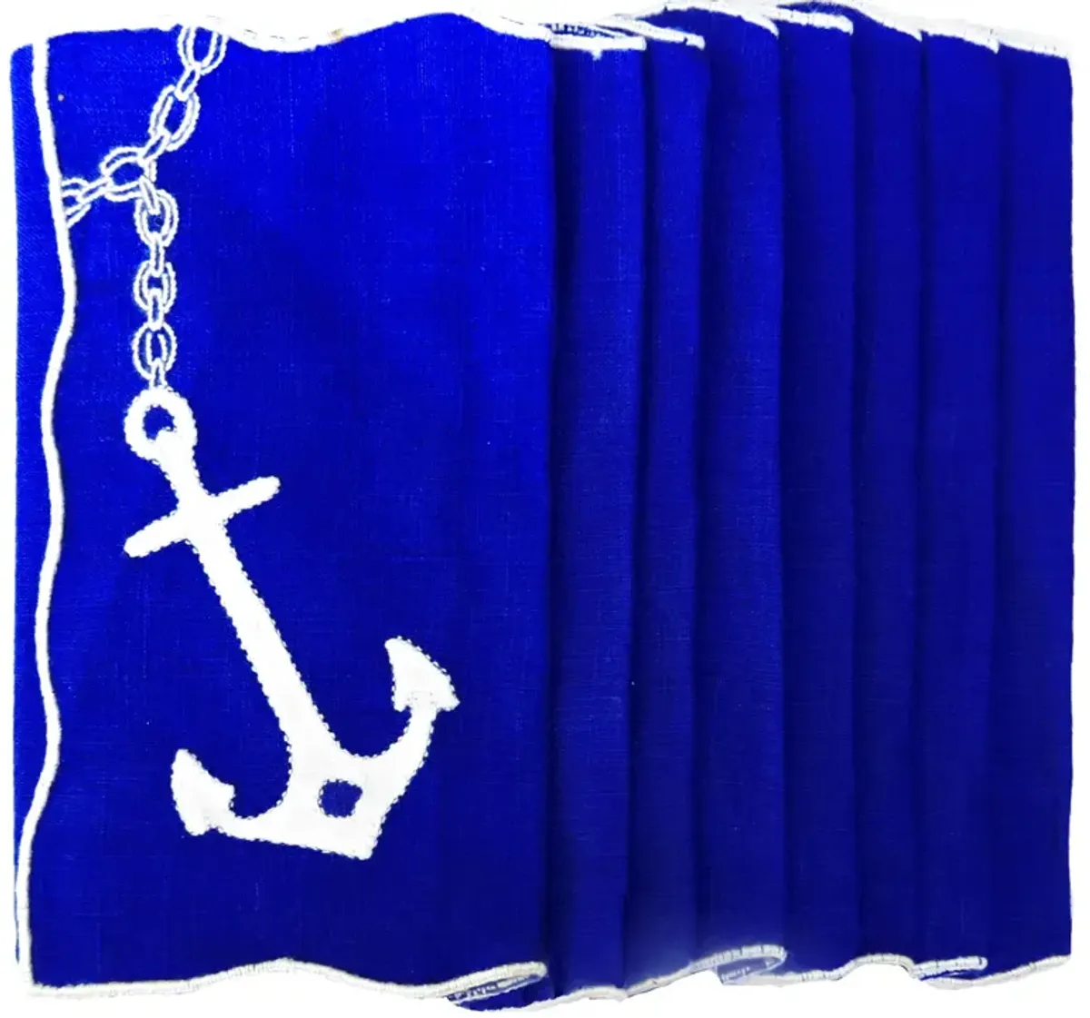 Nautical Navy Blue Cocktail Napkins - Set of 8 - Chez Vous