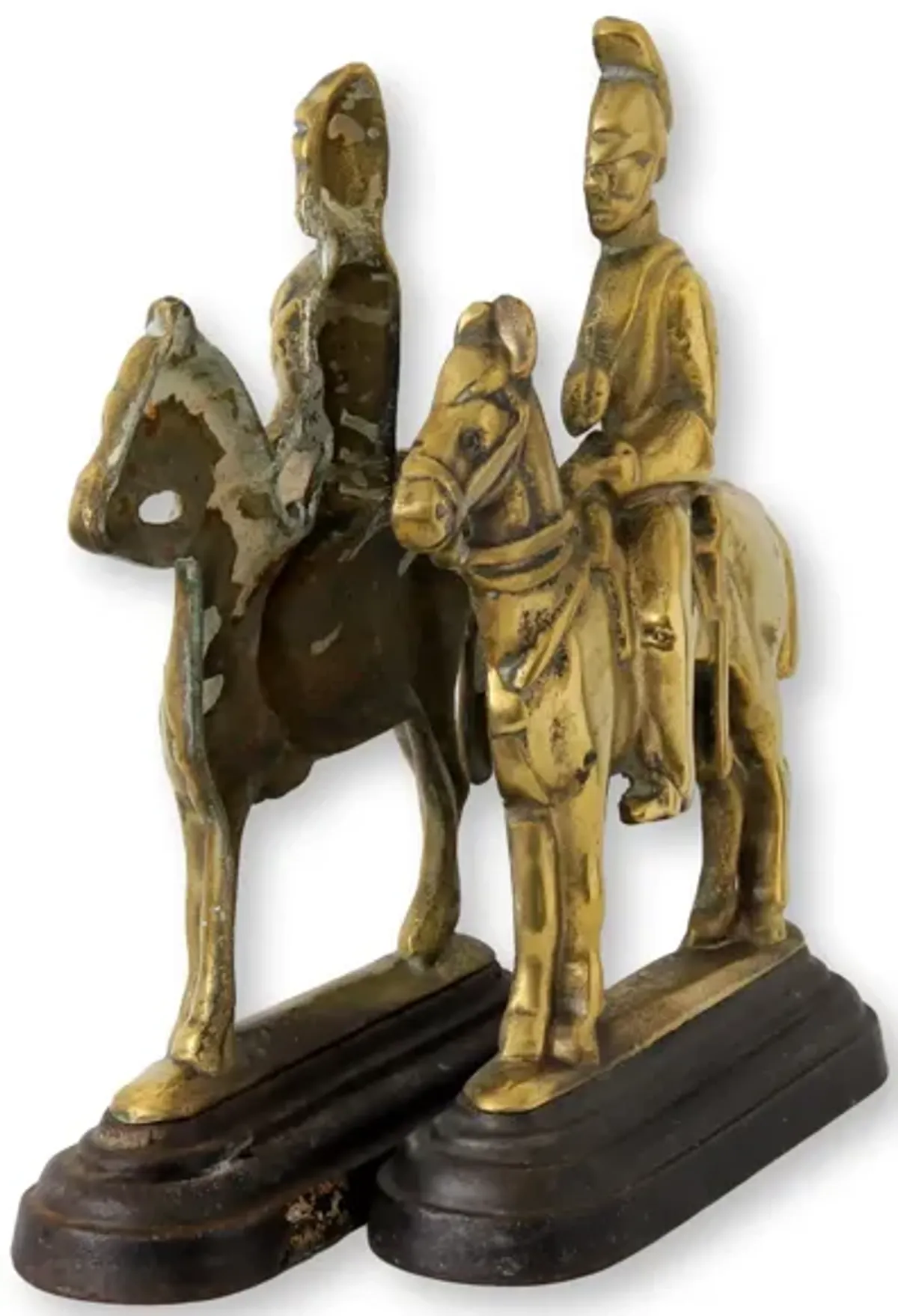 English Soldier Horsemen Doorstops - Set of 2 - Rose Victoria - Gold