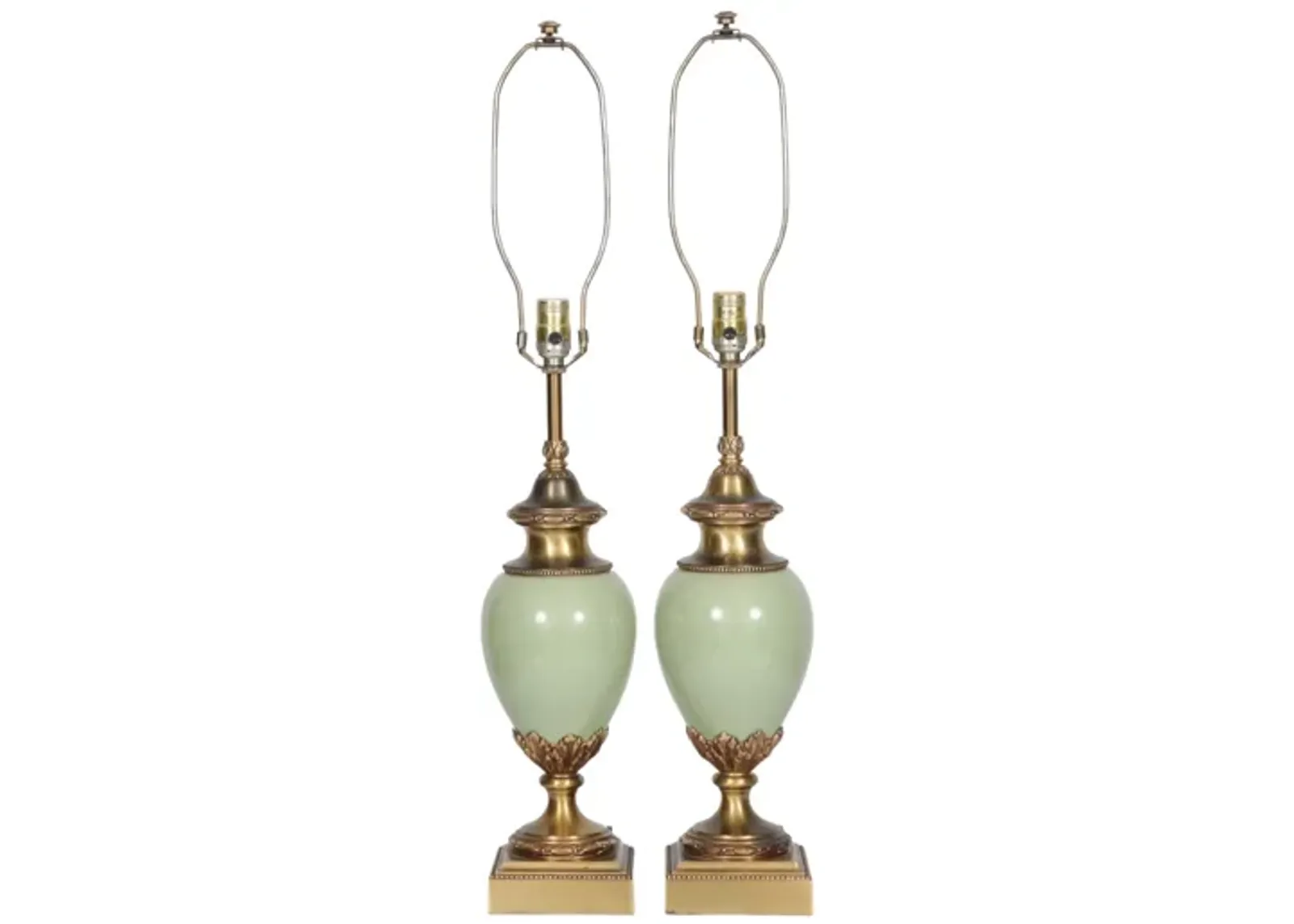 Stiffel Brass & Porcelain Lamps - a Pair - Interesting Things