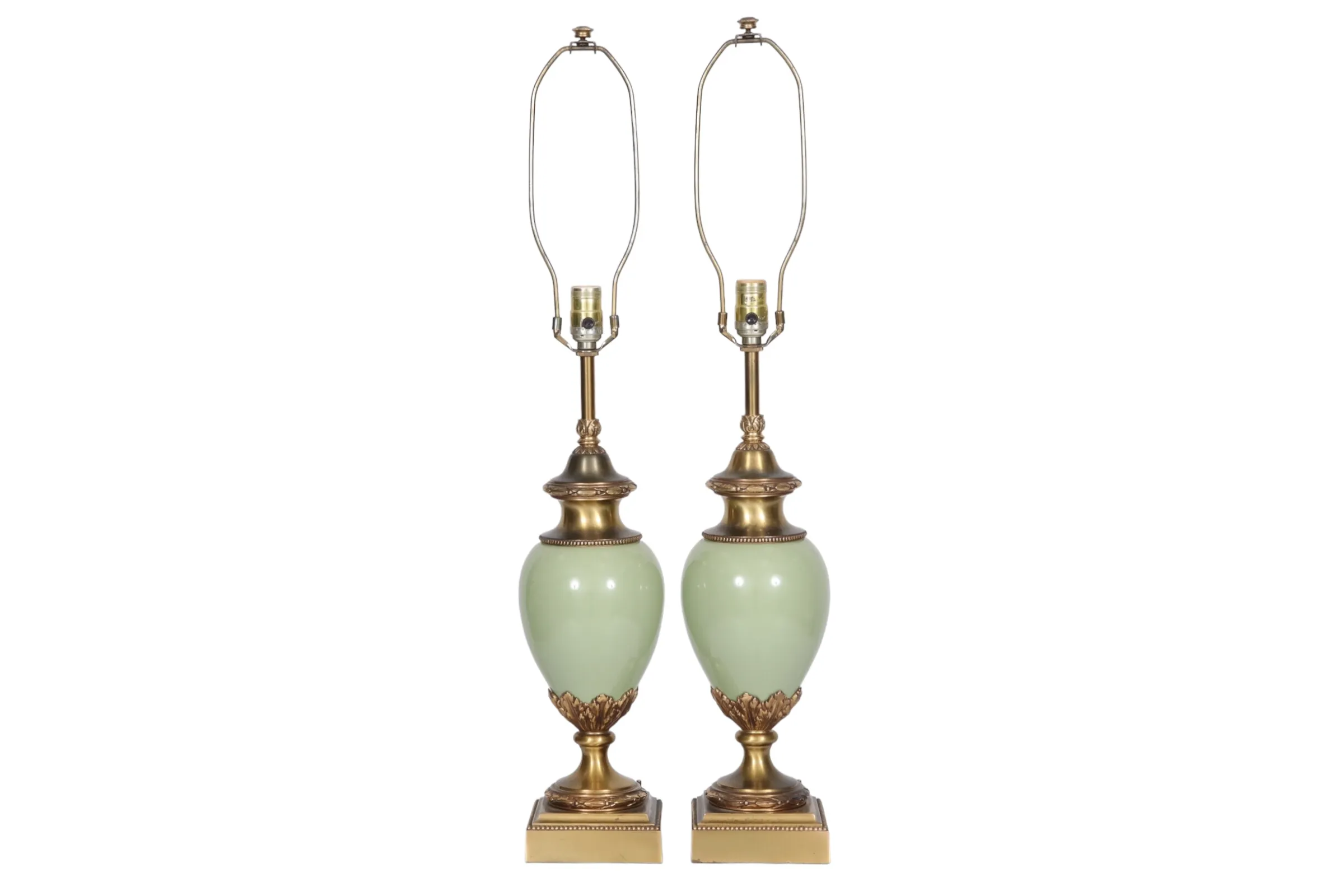 Stiffel Brass & Porcelain Lamps - a Pair - Interesting Things