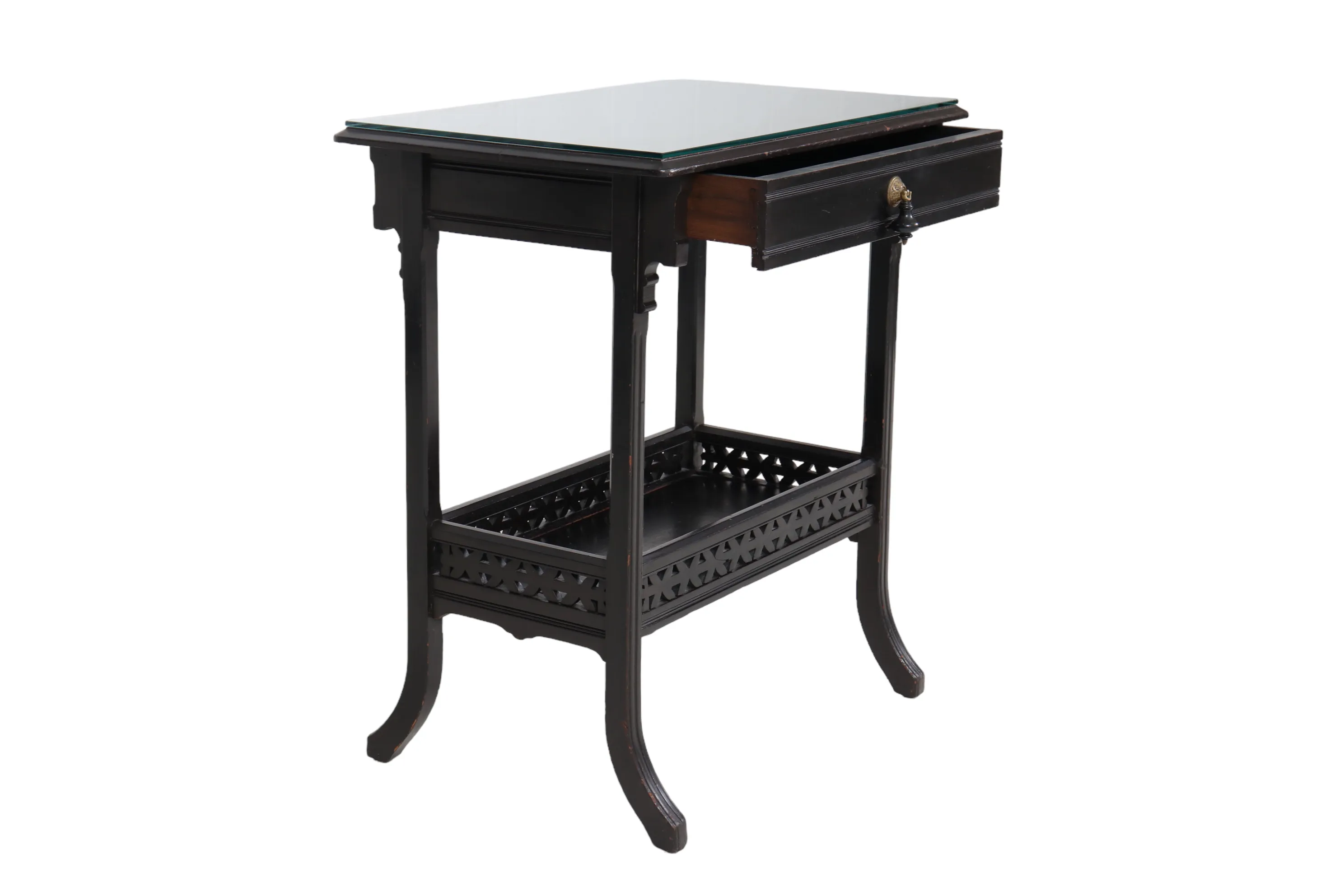 Chinoiserie Black Accent Table - Interesting Things - 26.25" L x 17" W x 29.25" H