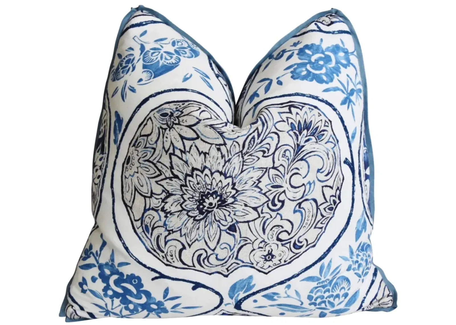 Schumacher Katsugi Blue Floral Pillow